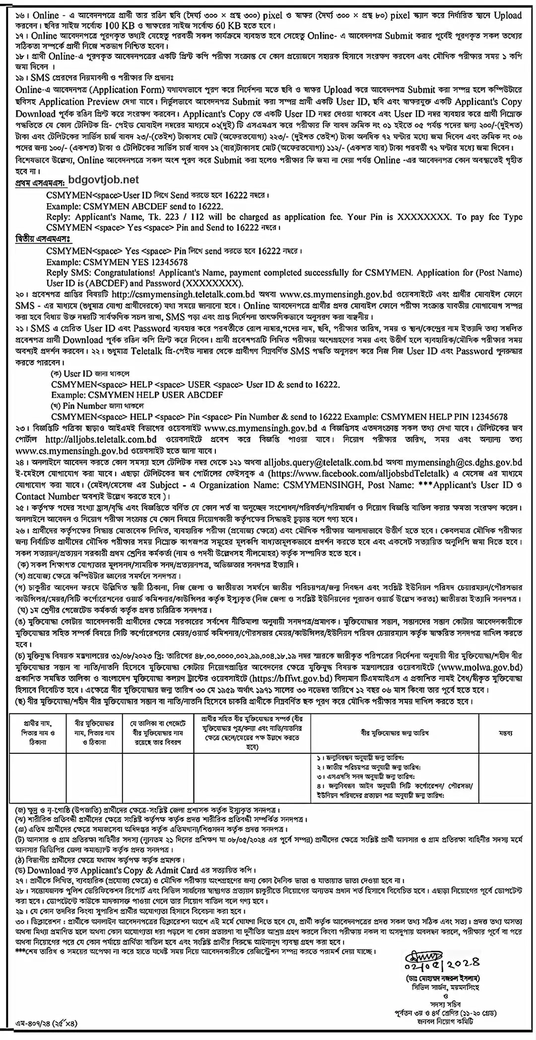 Civil Surgeon Office Job Circular 2024 apply process